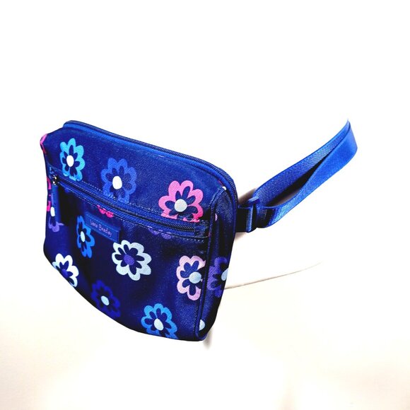 Vera Bradley Handbags - Very Bradley Blue Flowered Belt Bag 7.5 " X 7" Ellie Flowers, Fanny Pack